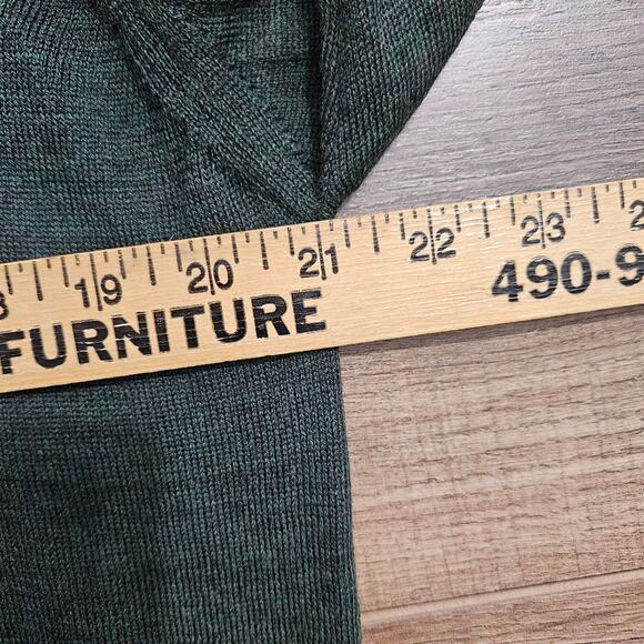 Lord & Taylor Sweater Mens 100% Pure New Merino Wool 1/4 Zip Pullover Green Sz M - Picture 9 of 14